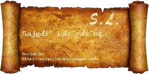 Sajgó Lóránt névjegykártya